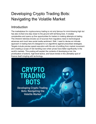 Developing Crypto Trading Bots_ Navigating the Volatile Market