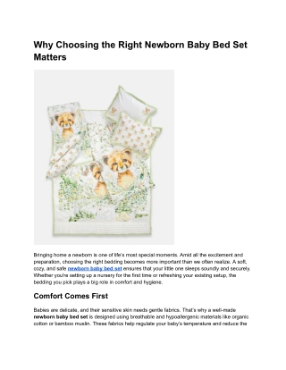 Snug and Stylish Newborn Baby Bed Set for Sweet Dreams