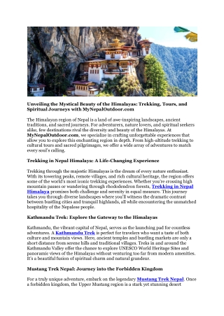 Tours To Nepal Tibet And Bhutan