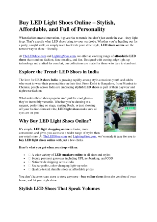 Led light shoes online