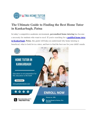Home Tutor in Kankarbagh