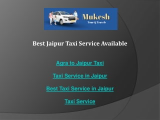 Best Jaipur Taxi Service Available