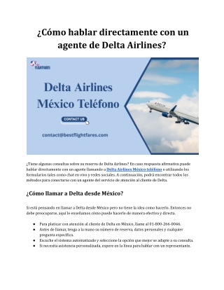 ¿Cómo hablar directamente con un agente de Delta Airlines?