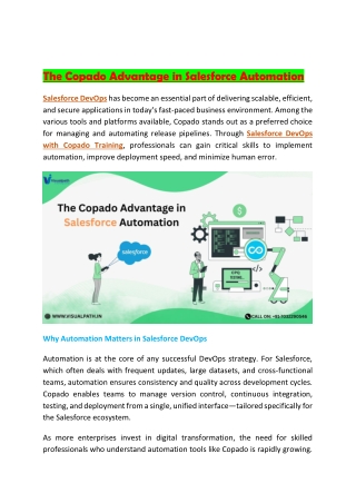 The Best  Salesforce DevOps Training in Ameerpet