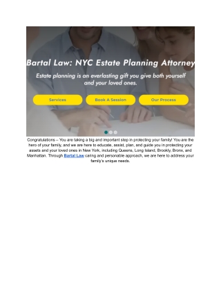 NYC Estate Planning Attorney | Bartal Law Life & Legacy