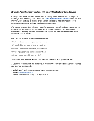 Odoo Implementation Services