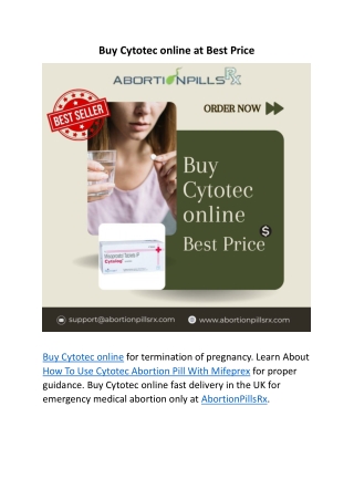 Buy Cytotec online at Best Price