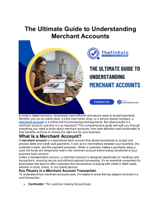 The Ultimate Guide to Understanding Merchant Accounts