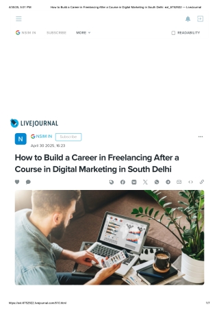 How to Build a Career in Freelancing After a Course in Digital Marketing in South Delhi