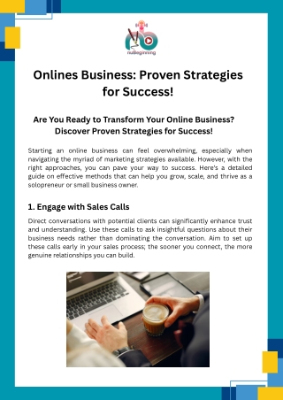 Onlines Business Proven Strategies for Success!