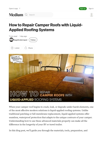 Seal Leaks Fast with Camper Roof Sealing Michigan Solutions