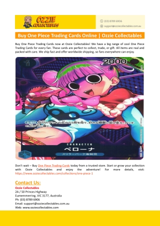 One Piece Trading Cards Online