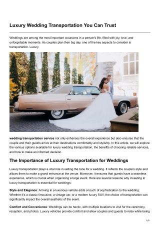 blackandgoldtransportationllc.blogspot.com-Luxury Wedding Transportation You Can Trust