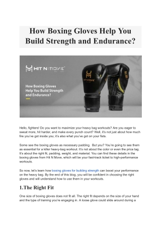 how boxing gloves help you build strength