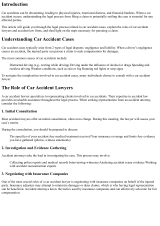 The Legal Process: From Filing a Claim to Settling Car Accident Cases