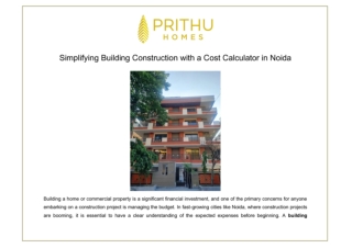 Simplifying Building Construction with a Cost Calculator in Noida