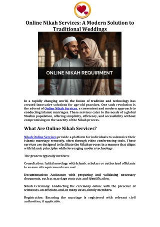 Online Nikah Services A Modern Solution to Traditional Weddings