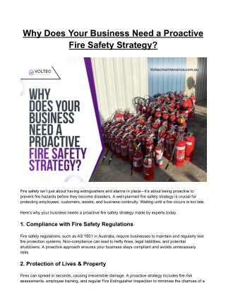 Why Does Your Business Need a Proactive Fire Safety Strategy?