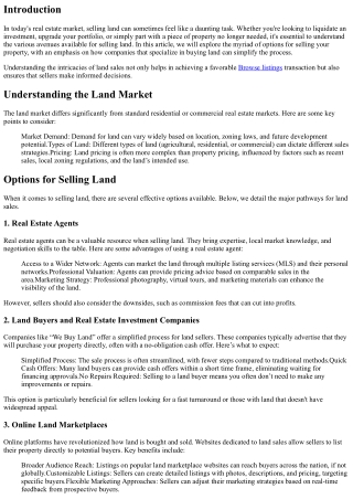 We Buy Land: Exploring Different Options for Selling Your Property