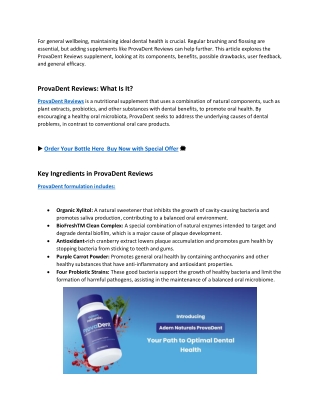 ProvaDent Reviews: User Testimonials You Should Read