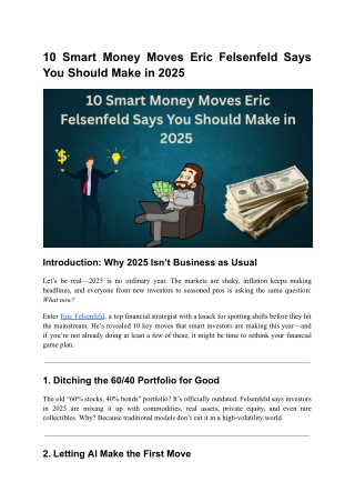 How to Build Income Stacks in 2025—Eric Felsenfeld’s Take