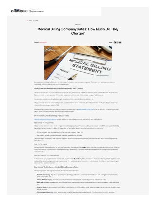 Medical Billing Company Rates