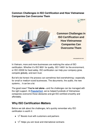 Common Challenges in ISO Certification and How Vietnamese Companies Can Overcome Them