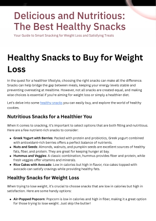delicious and nutritious the best healthy snacks