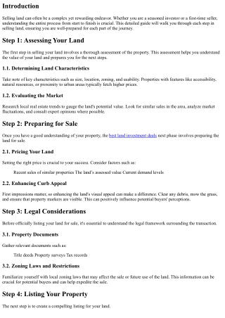 The Process of Selling Land Explained Step by Step