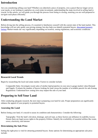 From Listing to Closing: Selling Your Land Step by Step