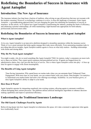 redefining the boundaries of success in insurance