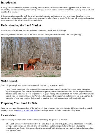 Sell Land Confidently: Expert Advice on Navigating the Selling Process