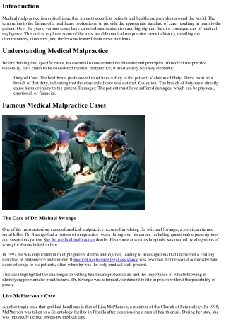 In the Spotlight: Famous Medical Malpractice Cases That Made Headlines