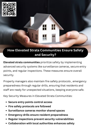 How Elevated Strata Communities Ensure Safety and Security?