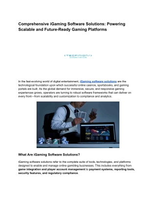 Comprehensive iGaming Software Solutions_ Powering Scalable and Future-Ready Gaming Platforms