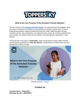 What Is the Core Purpose of the Animated Tutorials Website
