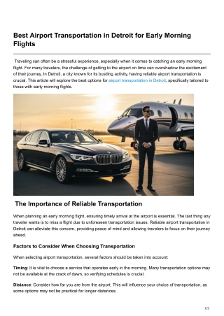 metroshareluxury1-2.blogspot.com-Best Airport Transportation in Detroit for Early Morning Flights