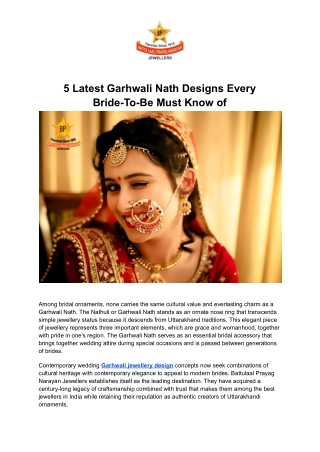 5 Latest Garhwali Nath Designs Every Bride-To-Be Must Know of