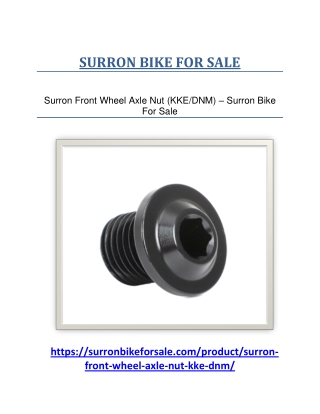 Surron Front Wheel Axle Nut (KKE DNM)