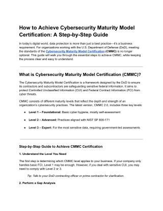 How to Achieve Cybersecurity Maturity Model Certification_ A Step-by-Step Guide