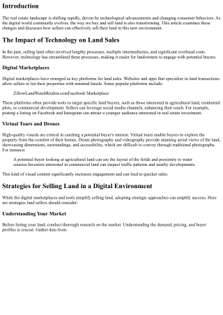 The Future of Real Estate: Selling Land in a Digital World