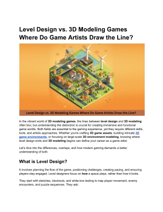 Level Design vs. 3D Modeling Where Do Game Artists Draw the Line_