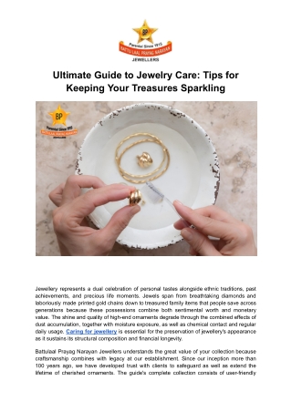 Ultimate Guide to Jewelry Care_ Tips for Keeping Your Treasures Sparkling