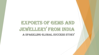 Exports of Gems and Jewellery from India