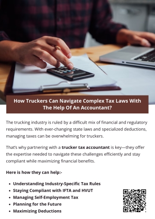 How Truckers Can Navigate Complex Tax Laws With The Help Of An Accountant?