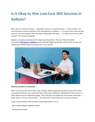 Is It Okay to Hire Low-Cost SEO Services in Kolkata