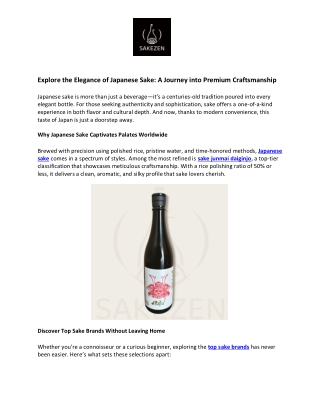 SAKEZEN- Japanese Sake