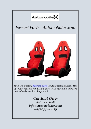 Ferrari Parts | Automobiliax.com