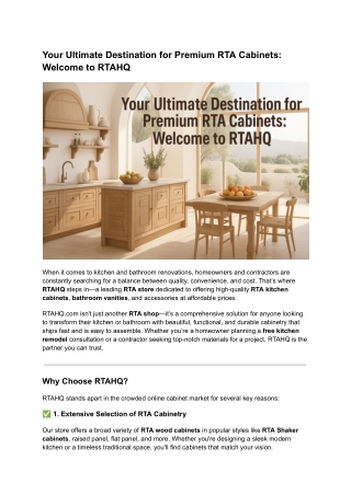 Shop RTA Kitchen Cabinets & Vanities Online | RTAHQ