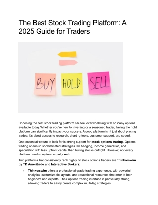 The Best Stock Trading Platform